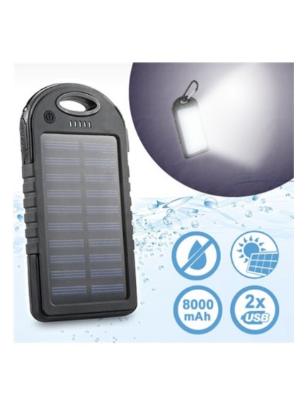 Led Işıklı 8000 mAh Solar Powerbank