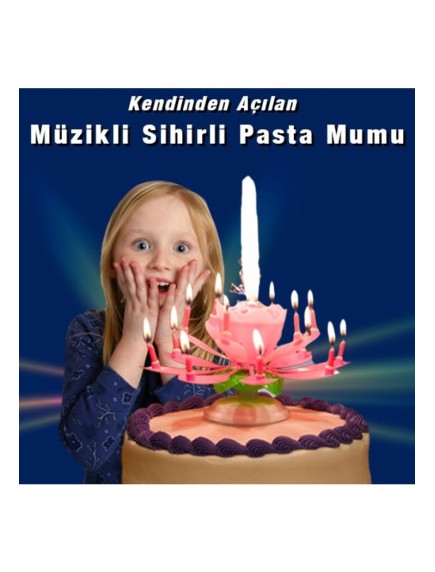 Kendinden Açılan Müzikli Sihirli Pasta Mumu